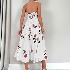 Women's Floral Print A-Line Dress | Elegant Off-Shoulder Summer Style 1
