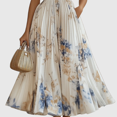 Women's Floral Print A-Line Midi Dress | Elegant Sleeveless Summer Dress 2