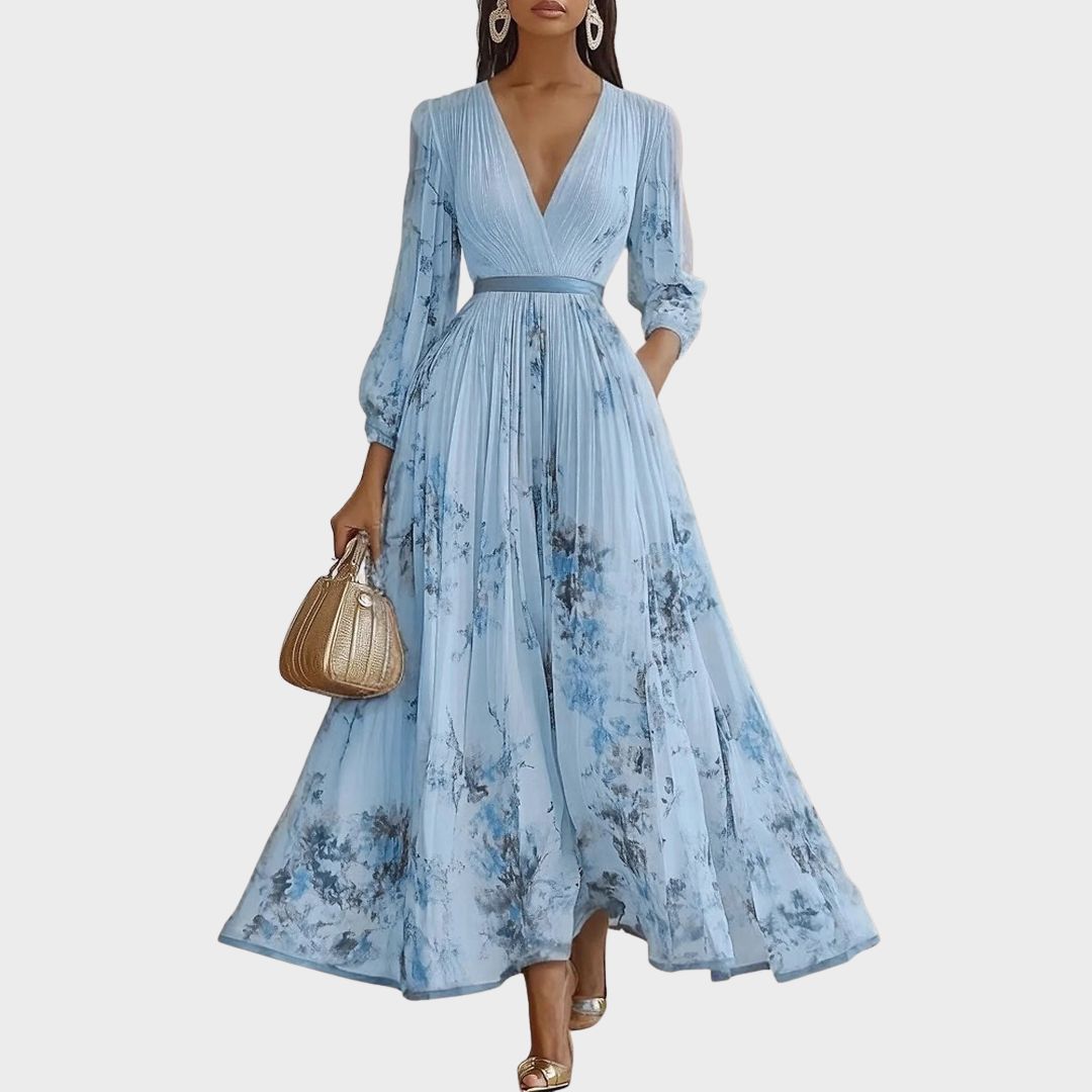 Women's Floral Print A-Line Midi Dress | Elegant Sleeveless Summer Dress 3