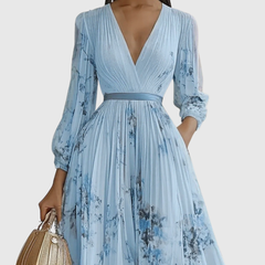 Women's Floral Print A-Line Midi Dress | Elegant Sleeveless Summer Dress 4