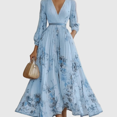 Women's Floral Print A-Line Midi Dress | Elegant Sleeveless Summer Dress 5