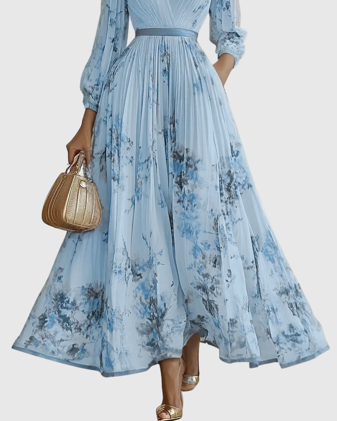 Women's Floral Print A-Line Midi Dress | Elegant Sleeveless Summer Dress 6