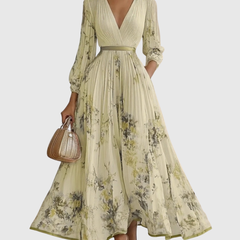 Women's Floral Print A-Line Midi Dress | Elegant Sleeveless Summer Dress 7