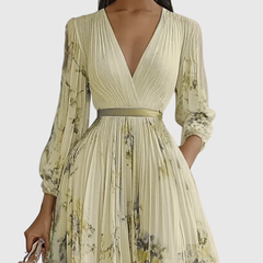Women's Floral Print A-Line Midi Dress | Elegant Sleeveless Summer Dress 8