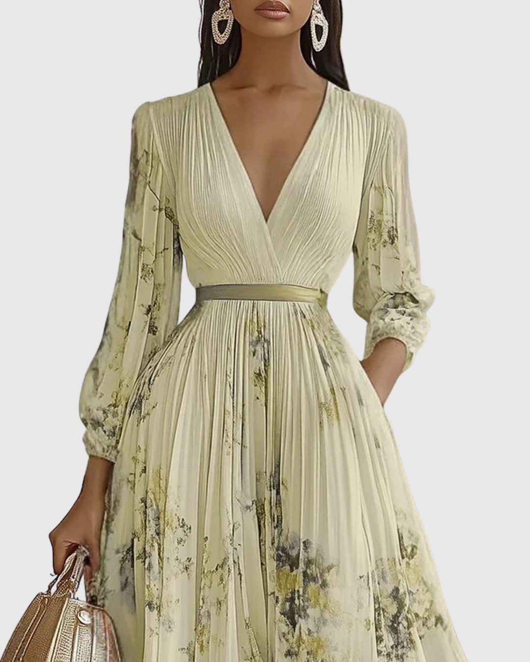 Women's Floral Print A-Line Midi Dress | Elegant Sleeveless Summer Dress 8