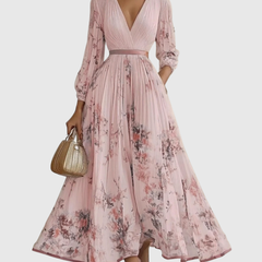 Women's Floral Print A-Line Midi Dress | Elegant Sleeveless Summer Dress 9