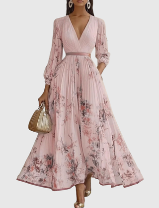 Women's Floral Print A-Line Midi Dress | Elegant Sleeveless Summer Dress 9