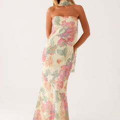 Women's Floral Print Maxi Dress | Elegant Summer Evening Gown 0