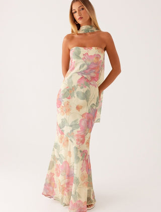 Women's Floral Print Maxi Dress | Elegant Summer Evening Gown 0