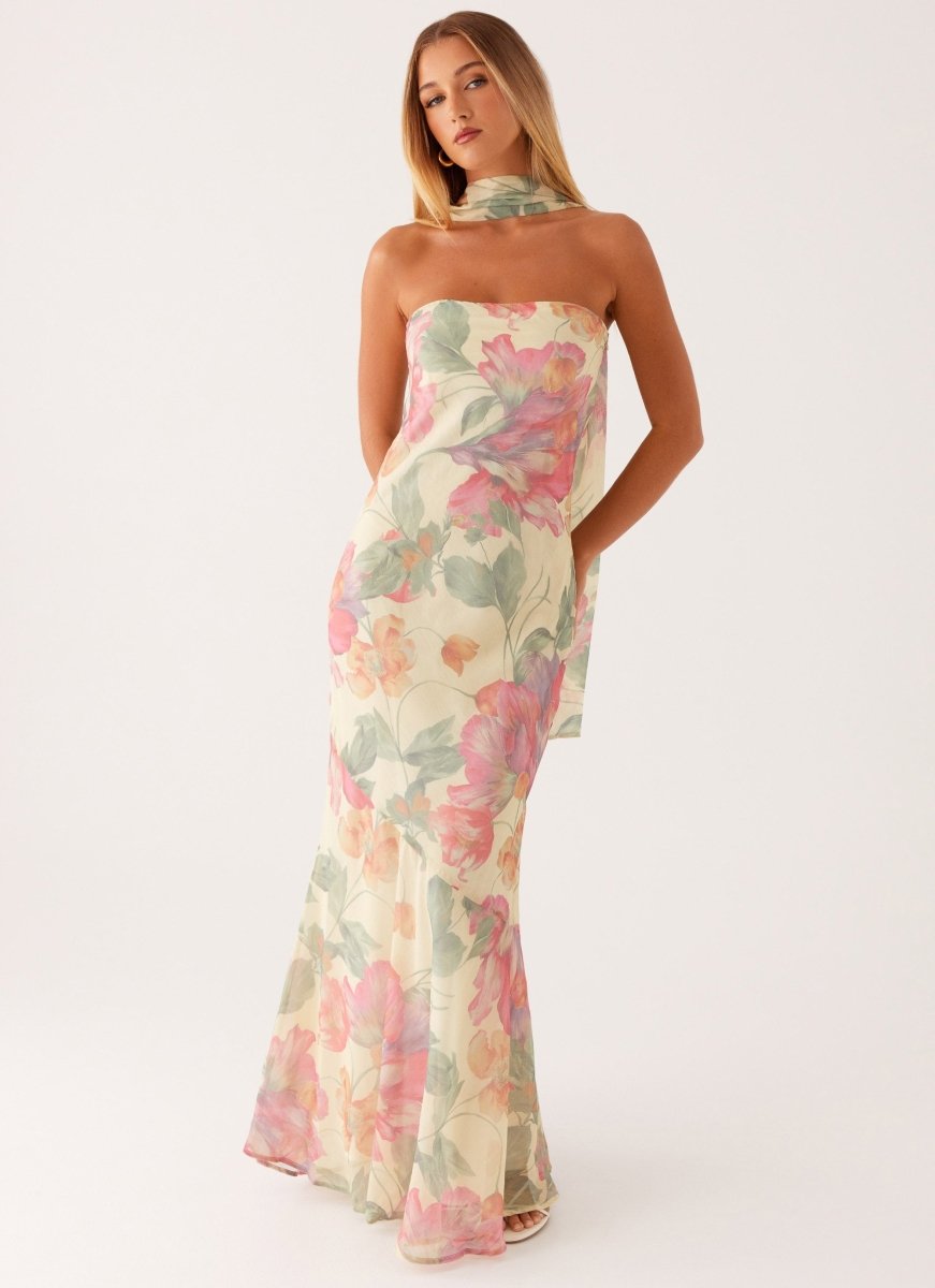 Women's Floral Print Maxi Dress | Elegant Summer Evening Gown 0