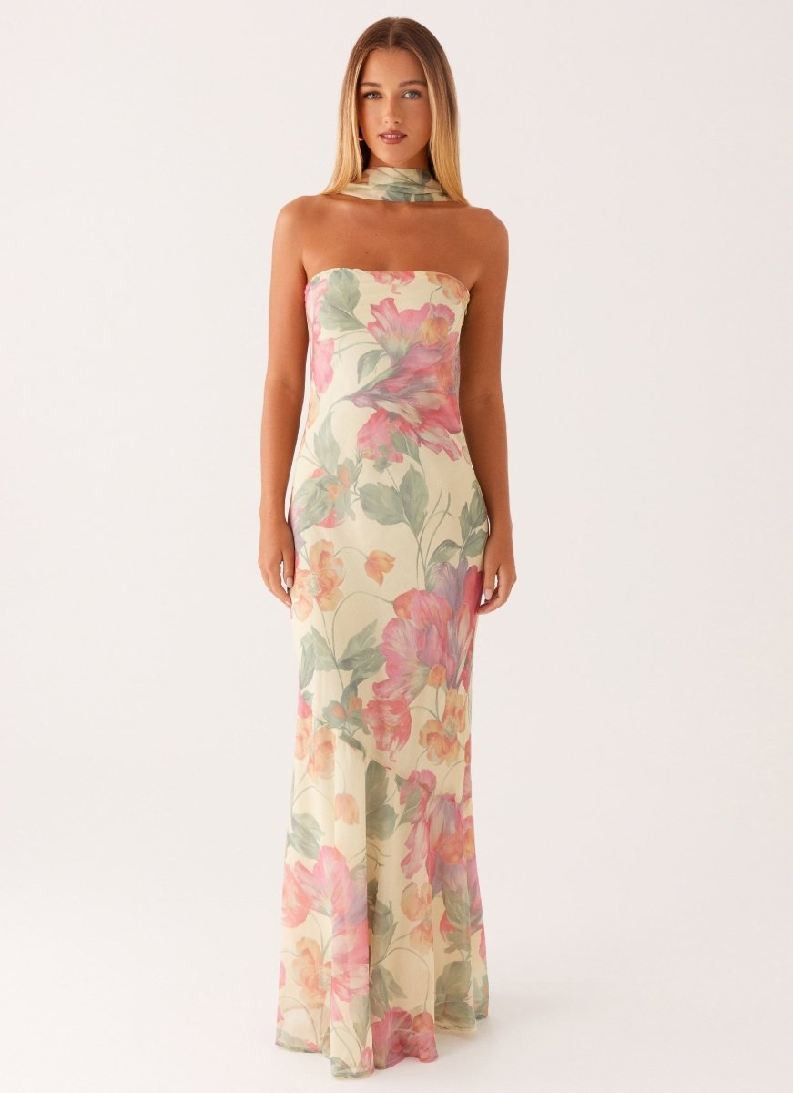 Women's Floral Print Maxi Dress | Elegant Summer Evening Gown 1