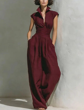 Women's Flowy Wide Leg Jumpsuit | Comfortable Sleeveless Summer Outfit 2