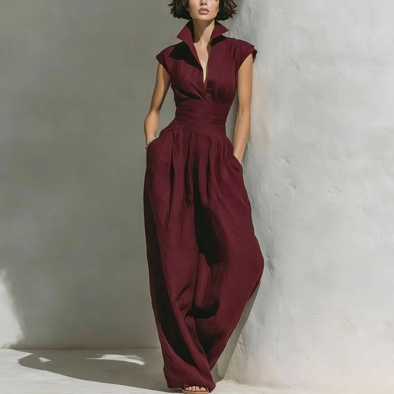 Women's Flowy Wide Leg Jumpsuit | Comfortable Sleeveless Summer Outfit 2