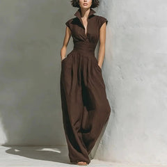 Women's Flowy Wide Leg Jumpsuit | Comfortable Sleeveless Summer Outfit 4