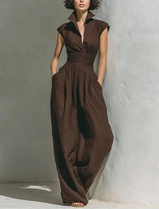 Women's Flowy Wide Leg Jumpsuit | Comfortable Sleeveless Summer Outfit 4