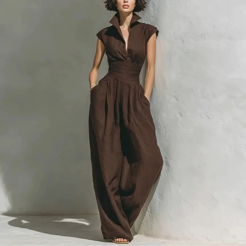Women's Flowy Wide Leg Jumpsuit | Comfortable Sleeveless Summer Outfit 4