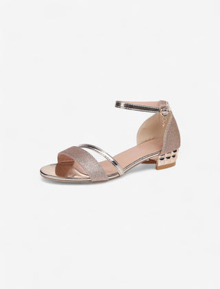 Women's Glitter Block Heel Sandals | Elegant Open-Toe Evening Shoes 0