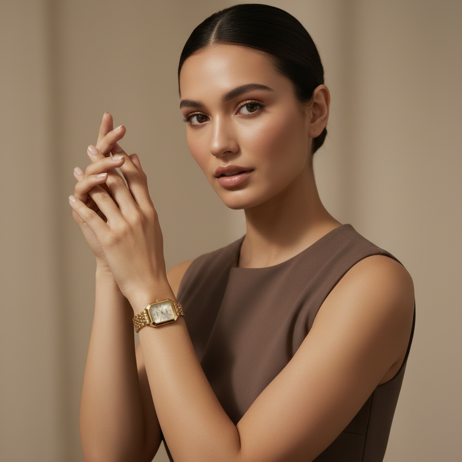 Women's Gold Minimalist Watch | Elegant Square Design for Every Occasion 0