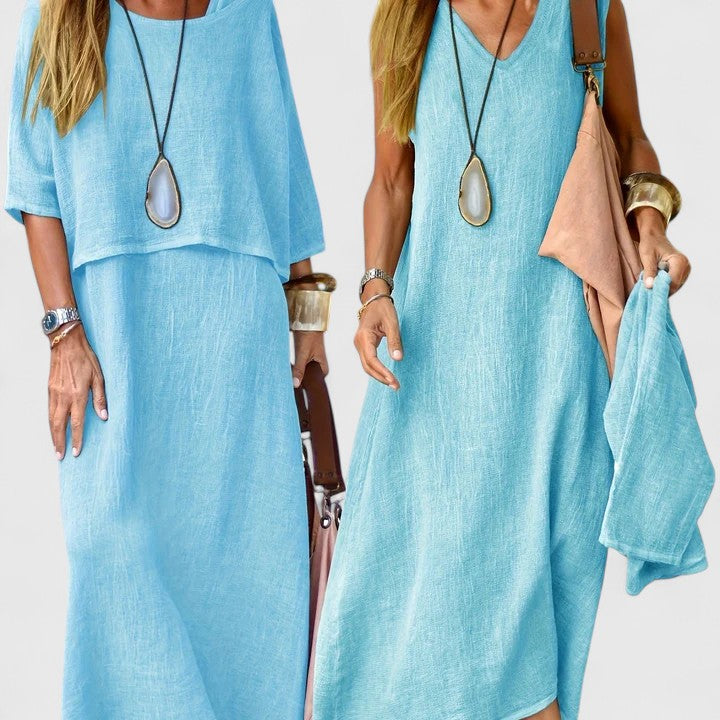 Women's Layered Maxi Dress | Elegant Flowy Summer Outfit 1