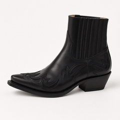 Women's Leather Cowgirl Ankle Boots | Stylish Western Pointed Toe Booties 0