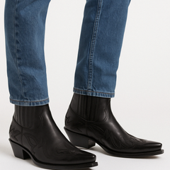 Women's Leather Cowgirl Ankle Boots | Stylish Western Pointed Toe Booties 2