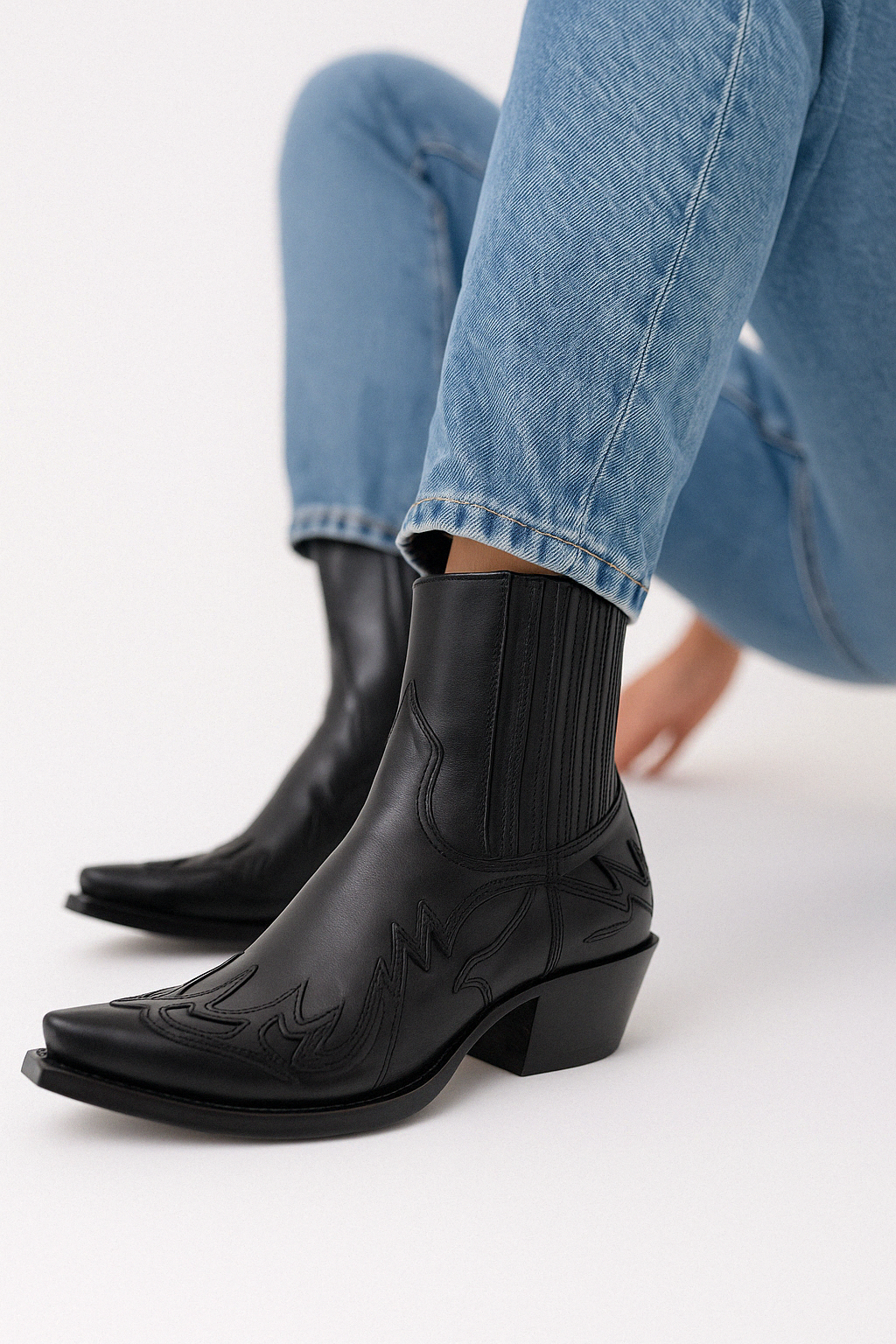 Women's Leather Cowgirl Ankle Boots | Stylish Western Pointed Toe Booties 3