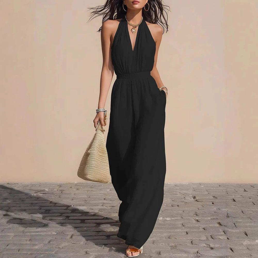 Women's Lightweight Airy Fabric Jumpsuit | Relaxed Wide-Leg Summer Outfit 2