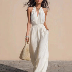 Women's Lightweight Airy Fabric Jumpsuit | Relaxed Wide-Leg Summer Outfit 3
