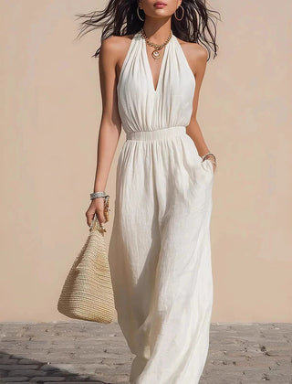 Women's Lightweight Airy Fabric Jumpsuit | Relaxed Wide-Leg Summer Outfit 3