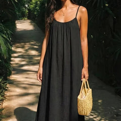 Women's Lightweight Backless Maxi Dress | Elegant Summer Gown in Wine 3