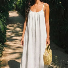 Women's Lightweight Backless Maxi Dress | Elegant Summer Gown in Wine 5