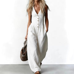 Women's Lightweight Breathable Jumpsuit | Elegant Sleeveless Summer One-Piece Outfit 0