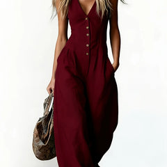 Women's Lightweight Breathable Jumpsuit | Elegant Sleeveless Summer One-Piece Outfit 1