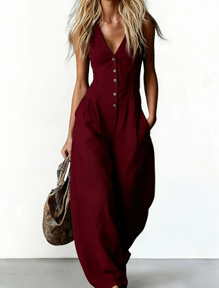 Women's Lightweight Breathable Jumpsuit | Elegant Sleeveless Summer One-Piece Outfit 1