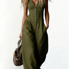 Women's Lightweight Breathable Jumpsuit | Elegant Sleeveless Summer One-Piece Outfit 3