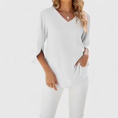 Women's Lightweight Chiffon Blouse | Elegant Ruffle V-Neck Summer Top 10