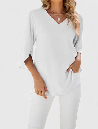 Women's Lightweight Chiffon Blouse | Elegant Ruffle V-Neck Summer Top 10