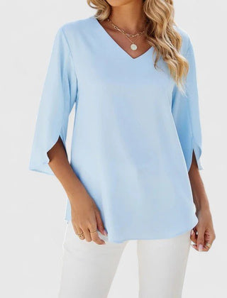 Women's Lightweight Chiffon Blouse | Elegant Ruffle V-Neck Summer Top 2