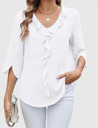 Women's Lightweight Chiffon Blouse | Elegant Ruffle V-Neck Summer Top 5