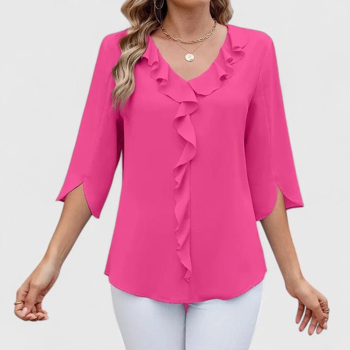 Women's Lightweight Chiffon Blouse | Elegant Ruffle V-Neck Summer Top 9