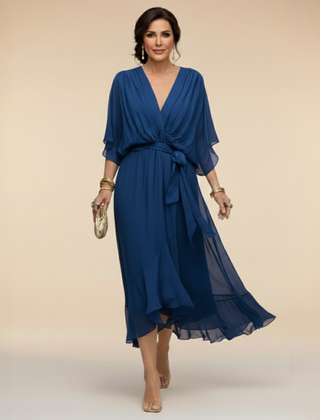 Women's Lightweight Chiffon Dress | Elegant V-Neck Summer Cocktail Dress 2