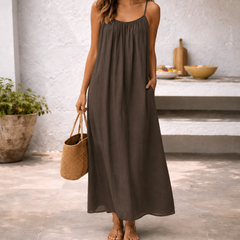 Women's Lightweight Cotton Maxi Dress | Effortless Relaxed Fit Summer Beachwear 0