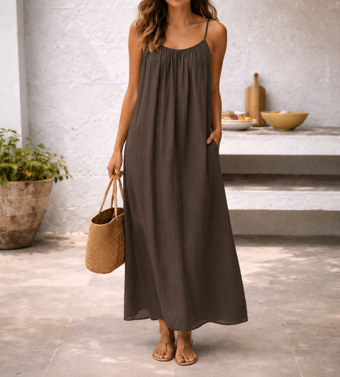 Women's Lightweight Cotton Maxi Dress | Effortless Relaxed Fit Summer Beachwear 0