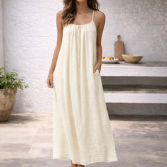 Women's Lightweight Cotton Maxi Dress | Effortless Relaxed Fit Summer Beachwear 9