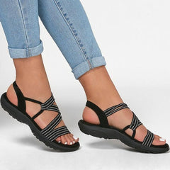 Women's Lightweight Elastic Strap Sandals | Comfortable Summer Walking Footwear 0
