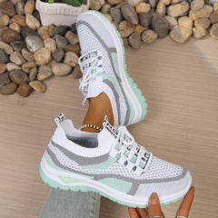 Women's Lightweight Fabric Sneakers | Sporty White Walking Shoes for Comfort and Style 1