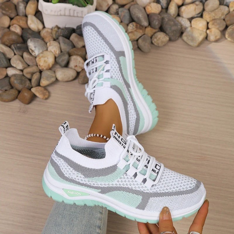 Women's Lightweight Fabric Sneakers | Sporty White Walking Shoes for Comfort and Style 1