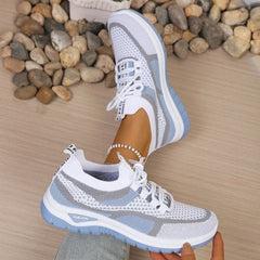 Women's Lightweight Fabric Sneakers | Sporty White Walking Shoes for Comfort and Style 2