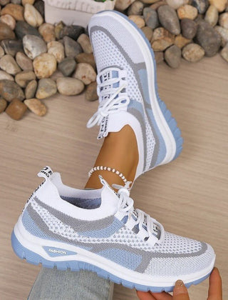 Women's Lightweight Fabric Sneakers | Sporty White Walking Shoes for Comfort and Style 2