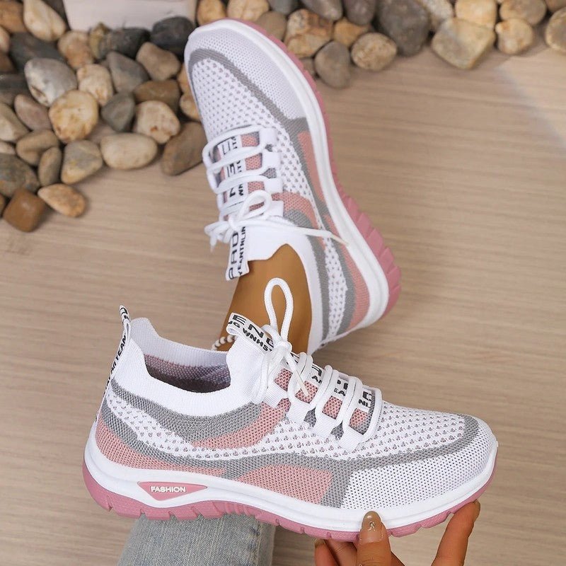 Women's Lightweight Fabric Sneakers | Sporty White Walking Shoes for Comfort and Style 3